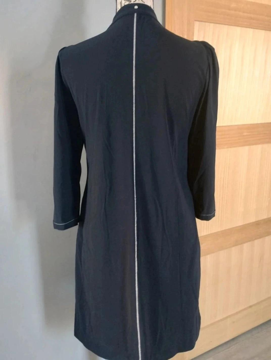 Vestido longo azul marinho com botões, Indies, T38 – photo 4